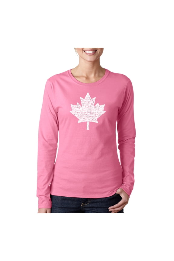 Women's Word Art Long Sleeve T-Shirt - CANADIAN NATIONAL ANTHEM