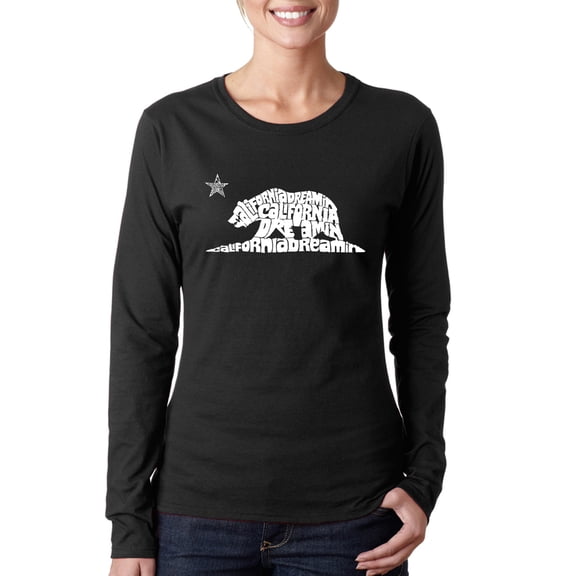 LA Pop Art Women's Word Art Long Sleeve T-Shirt - California Dreamin