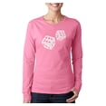 thumbnail image 1 of LA Pop Art Women's Word Art Long Sleeve T-Shirt - DIFFERENT ROLLS THROWN IN THE GAME OF CRAPS, 1 of 2