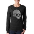 thumbnail image 1 of LA Pop Art Women's Word Art Long Sleeve T-Shirt - Dead Inside Skull, 1 of 2