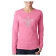 thumbnail image 1 of LA Pop Art Women's Word Art Long Sleeve T-Shirt - FLEUR DE LIS - POPULAR LOUISIANA CITIES, 1 of 2