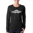 thumbnail image 1 of LA Pop Art Women's Word Art Long Sleeve T-Shirt - Flying Saucer UFO, 1 of 2