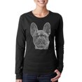thumbnail image 1 of LA Pop Art Women's Word Art Long Sleeve T-Shirt - French Bulldog, 1 of 2