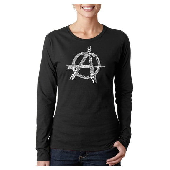 LA Pop Art Women's Word Art Long Sleeve T-Shirt - GREAT ALL TIME PUNK SONGS