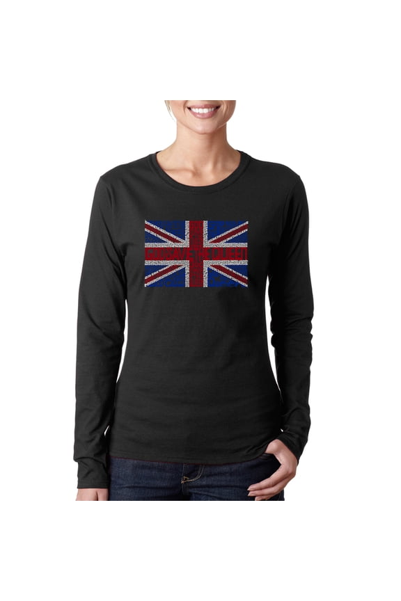 Women's Word Art Long Sleeve T-Shirt - God Save The Queen