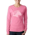 thumbnail image 1 of LA Pop Art Women's Word Art Long Sleeve T-Shirt - Horse Mane, 1 of 2