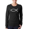 thumbnail image 1 of LA Pop Art Women's Word Art Long Sleeve T-Shirt - Jesus Loves You, 1 of 2
