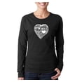 thumbnail image 1 of LA Pop Art Women's Word Art Long Sleeve T-Shirt - LOVE IN 44 DIFFERENT LANGUAGES, 1 of 2