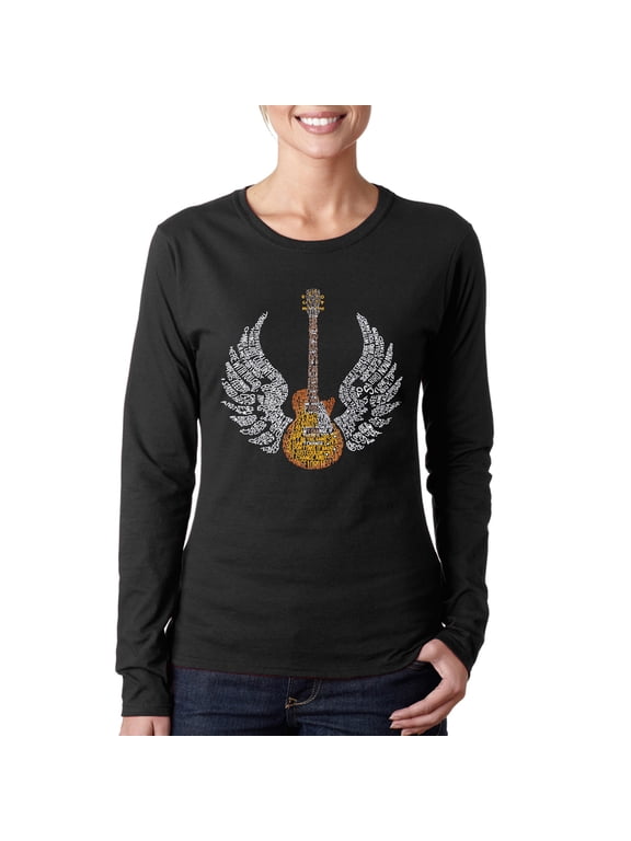 Women's Word Art Long Sleeve T-Shirt - LYRICS TO FREEBIRD