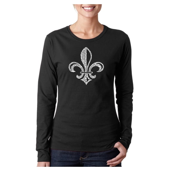 LA Pop Art Women's Word Art Long Sleeve T-Shirt - LYRICS TO WHEN THE SAINTS GO MARCHING IN