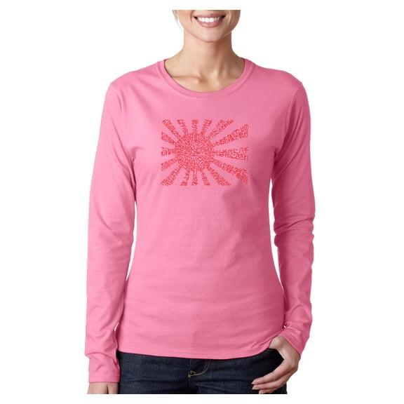 LA Pop Art Women's Word Art Long Sleeve T-Shirt - Lyrics To The Japanese National Anthem