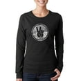 thumbnail image 1 of LA Pop Art Women's Word Art Long Sleeve T-Shirt - MAKE LOVE NOT WAR, 1 of 2
