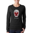 thumbnail image 1 of LA Pop Art Women's Word Art Long Sleeve T-Shirt - MEXICAN WRESTLING MASK, 1 of 2