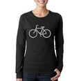 thumbnail image 1 of LA Pop Art Women's Word Art Long Sleeve T-Shirt - SAVE A PLANET, RIDE A BIKE, 1 of 2