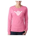 thumbnail image 1 of LA Pop Art Women's Word Art Long Sleeve T-Shirt - TOP WORLDWIDE SURFING SPOTS, 1 of 2