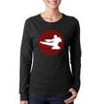 thumbnail image 1 of LA Pop Art Women's Word Art Long Sleeve T-Shirt - Types of Martial Arts, 1 of 2