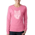 thumbnail image 1 of LA Pop Art Women's Word Art Long Sleeve T-Shirt - Wolf, 1 of 2