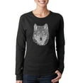 thumbnail image 1 of LA Pop Art Women's Word Art Long Sleeve T-Shirt - Wolf, 1 of 2