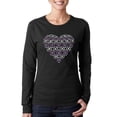 thumbnail image 1 of LA Pop Art Women's Word Art Long Sleeve T-Shirt - XOXO Heart, 1 of 2