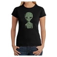 thumbnail image 1 of LA Pop Art Women's Word Art T-Shirt - Alien, 1 of 2