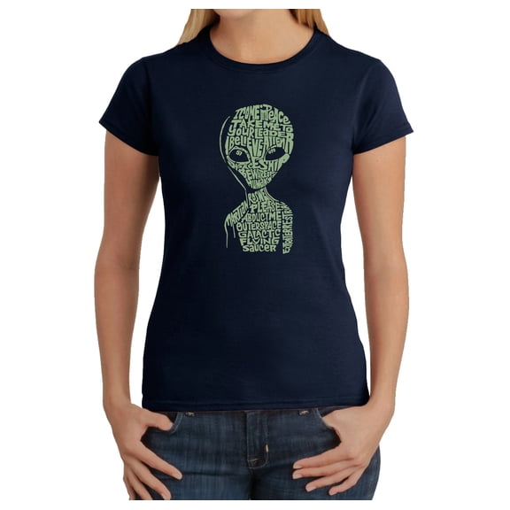 LA Pop Art Women's Word Art T-Shirt - Alien