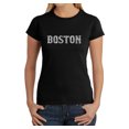 thumbnail image 1 of LA Pop Art Women's Word Art T-Shirt - BOSTON NEIGHBORHOODS, 1 of 2