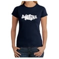 thumbnail image 1 of LA Pop Art Women's Word Art T-Shirt - Bass - Gone Fishing, 1 of 2