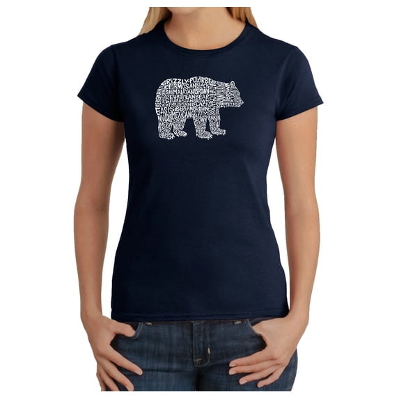LA Pop Art Women's Word Art T-Shirt - Bear Species