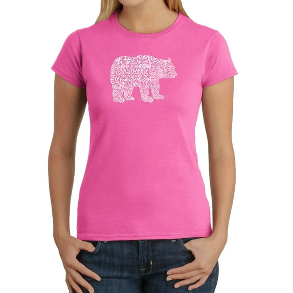 LA Pop Art Women's Word Art T-Shirt - Bear Species
