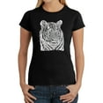 thumbnail image 1 of LA Pop Art Women's Word Art T-Shirt - Big Cats, 1 of 2