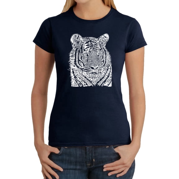 LA Pop Art Women's Word Art T-Shirt - Big Cats