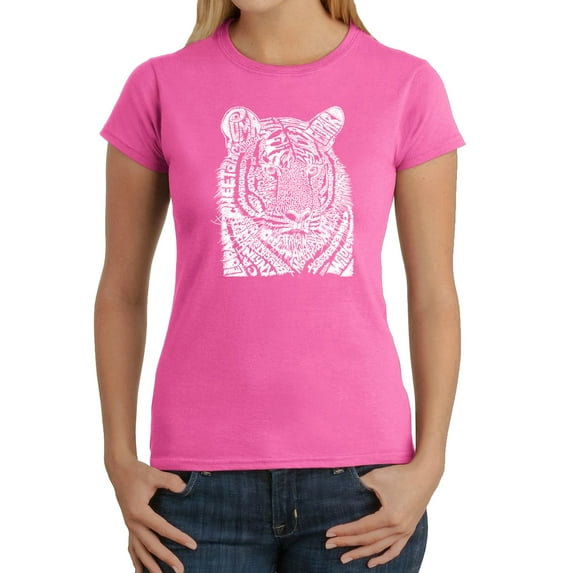 LA Pop Art Women's Word Art T-Shirt - Big Cats