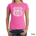 thumbnail image 1 of LA Pop Art Women's Word Art T-Shirt - CITIES ALONG THE LEGENDARY ROUTE 66, 1 of 2