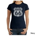thumbnail image 1 of LA Pop Art Women's Word Art T-Shirt - CITIES ALONG THE LEGENDARY ROUTE 66, 1 of 2
