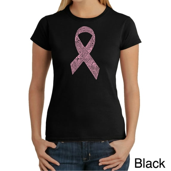 LA Pop Art Women's Word Art T-Shirt - CREATED OUT OF 50 SLANG TERMS FOR BREASTS