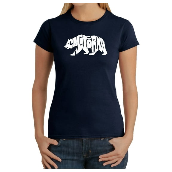 LA Pop Art Women's Word Art T-Shirt - California Bear
