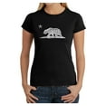 thumbnail image 1 of LA Pop Art Women's Word Art T-Shirt - California Bear, 1 of 2