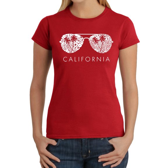 LA Pop Art Women's Word Art T-Shirt - California Shades