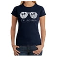 thumbnail image 1 of LA Pop Art Women's Word Art T-Shirt - California Shades, 1 of 2