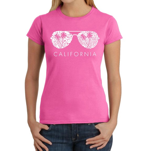LA Pop Art Women's Word Art T-Shirt - California Shades