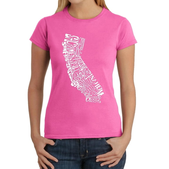 LA Pop Art Women's Word Art T-Shirt - California State