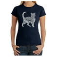 thumbnail image 1 of LA Pop Art Women's Word Art T-Shirt - Cat, 1 of 2