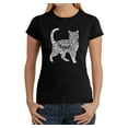 thumbnail image 1 of LA Pop Art Women's Word Art T-Shirt - Cat, 1 of 2