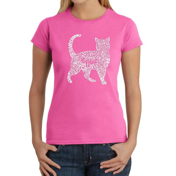 LA Pop Art Women's Word Art T-Shirt - Cat