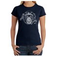 thumbnail image 1 of LA Pop Art Women's Word Art T-Shirt - Chimpanzee, 1 of 2