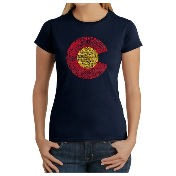 LA Pop Art Women's Word Art T-Shirt - Colorado