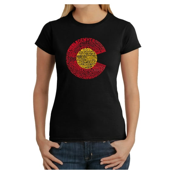 LA Pop Art Women's Word Art T-Shirt - Colorado