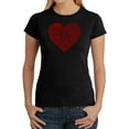 thumbnail image 1 of LA Pop Art Women's Word Art T-Shirt - Country Music Heart, 1 of 2