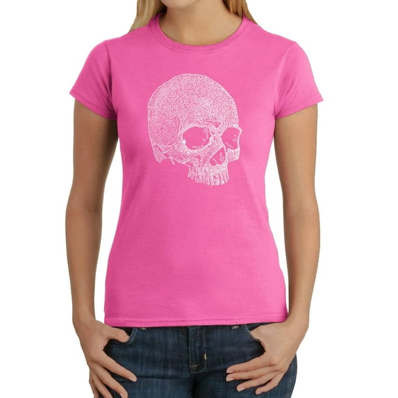 LA Pop Art Women's Word Art T-Shirt - Dead Inside Skull