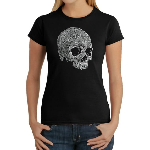 LA Pop Art Women's Word Art T-Shirt - Dead Inside Skull
